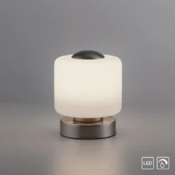 Paul Neuhaus 4037-55 Bota Tischleuchte silberfarben rund Touchdimmer
