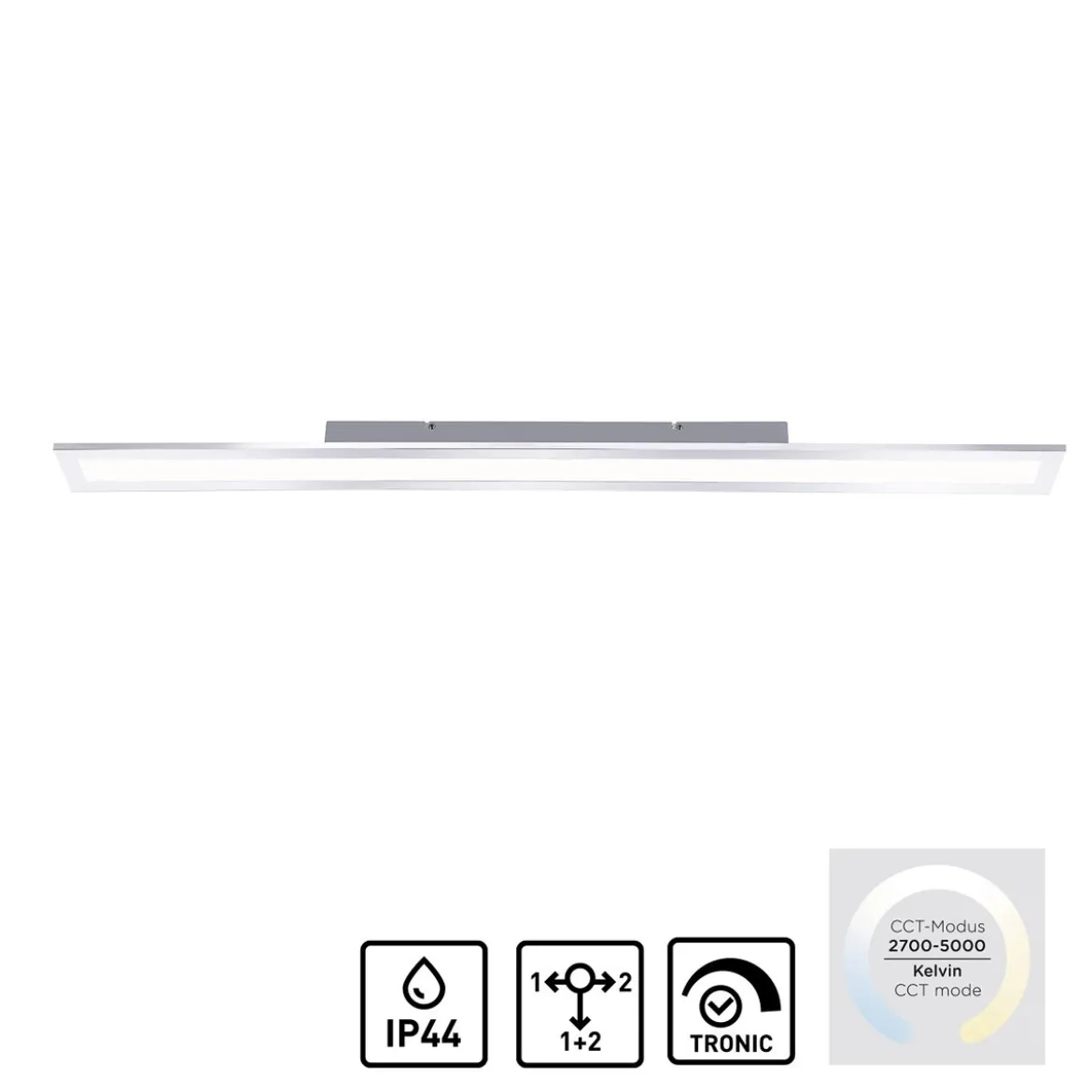 Paul Neuhaus 8123-17 FLAG LED-Panel rechteckig 120x10cm chrom CCT IP44
