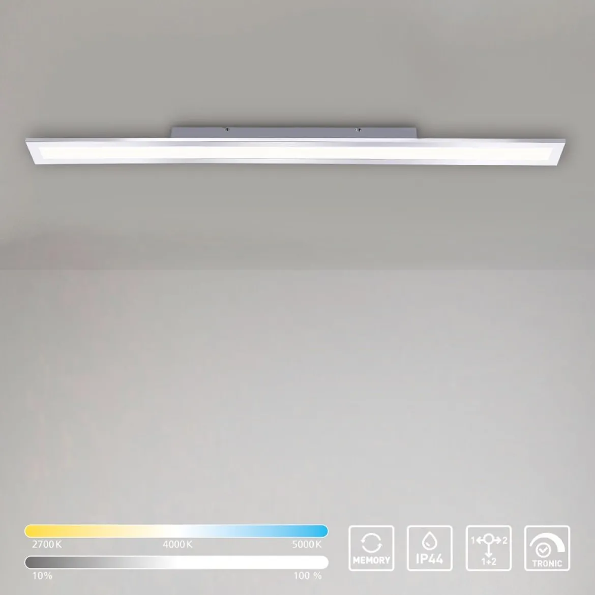 Paul Neuhaus 8123-17 FLAG LED-Panel rechteckig 120x10cm chrom CCT IP44