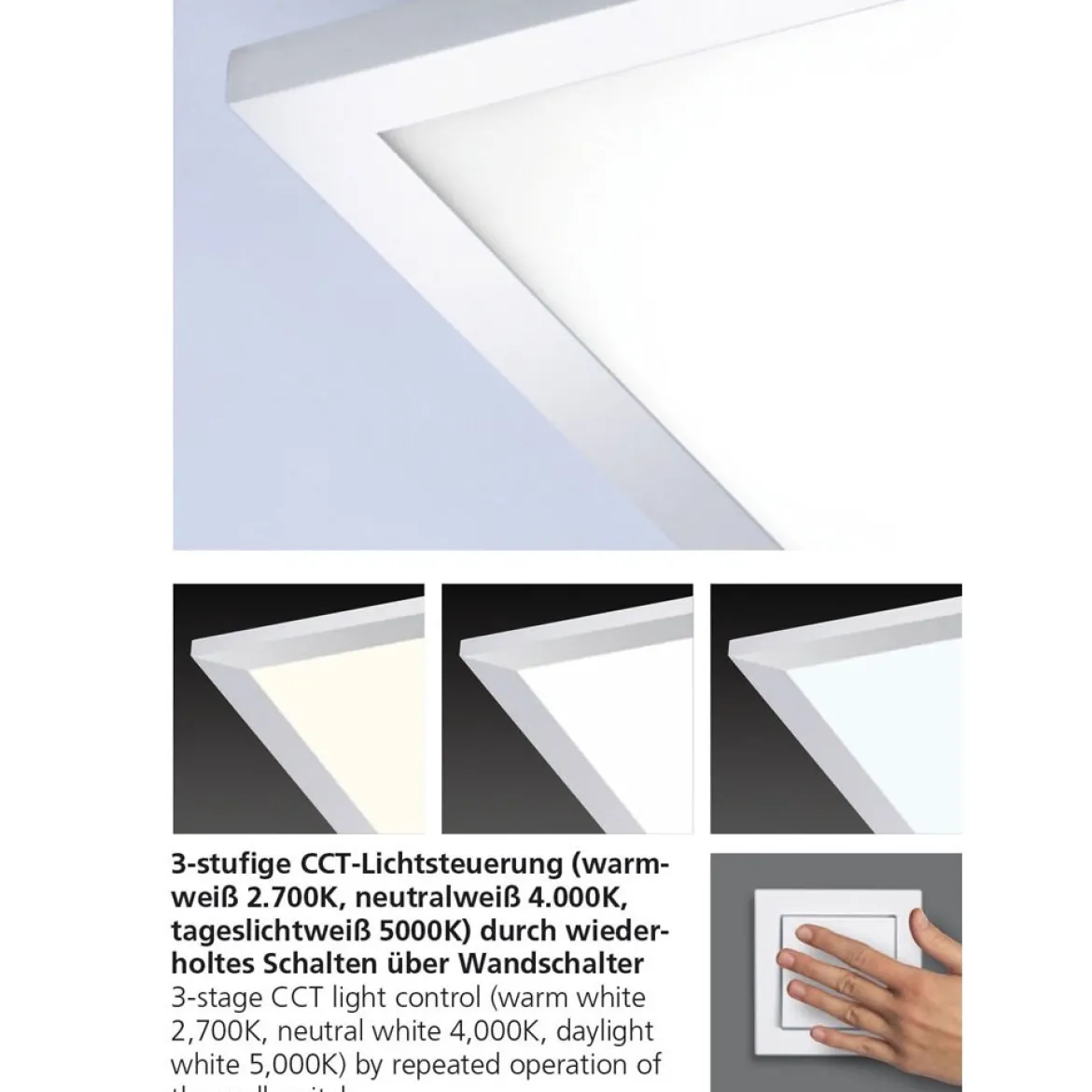 Paul Neuhaus 8123-17 FLAG LED-Panel rechteckig 120x10cm chrom CCT IP44