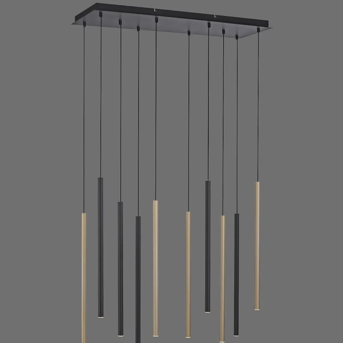 Paul Neuhaus 2110-18 Flute LED Pendelleuchte 10-flammig schwarz messing Simply Dim