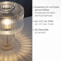 Paul Neuhaus 4092-00 Fungus Tischleuchte transparent
