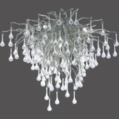 Paul Neuhaus 8091-55 ICICLE Deckenleuchte silberfarbig Glasbehang