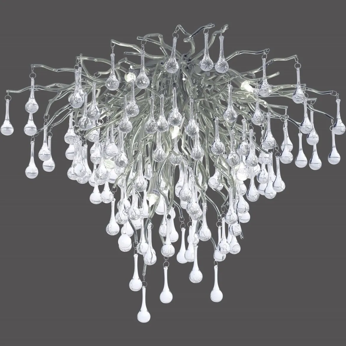 Paul Neuhaus 8091-55 ICICLE Deckenleuchte silberfarbig Glasbehang