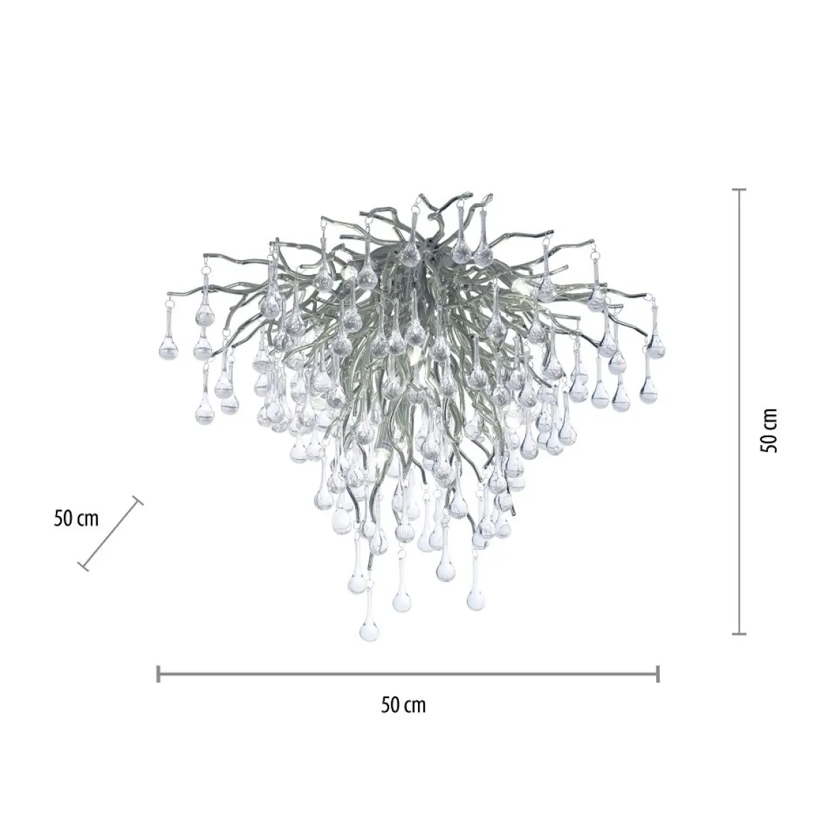 Paul Neuhaus 8091-55 ICICLE Deckenleuchte silberfarbig Glasbehang