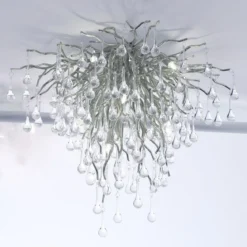Paul Neuhaus 8091-55 ICICLE Deckenleuchte silberfarbig Glasbehang