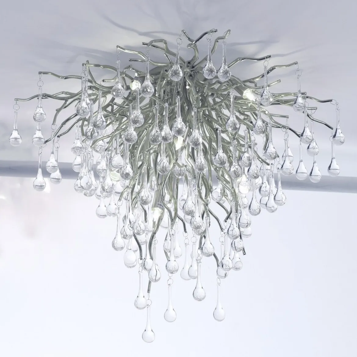 Paul Neuhaus 8091-55 ICICLE Deckenleuchte silberfarbig Glasbehang