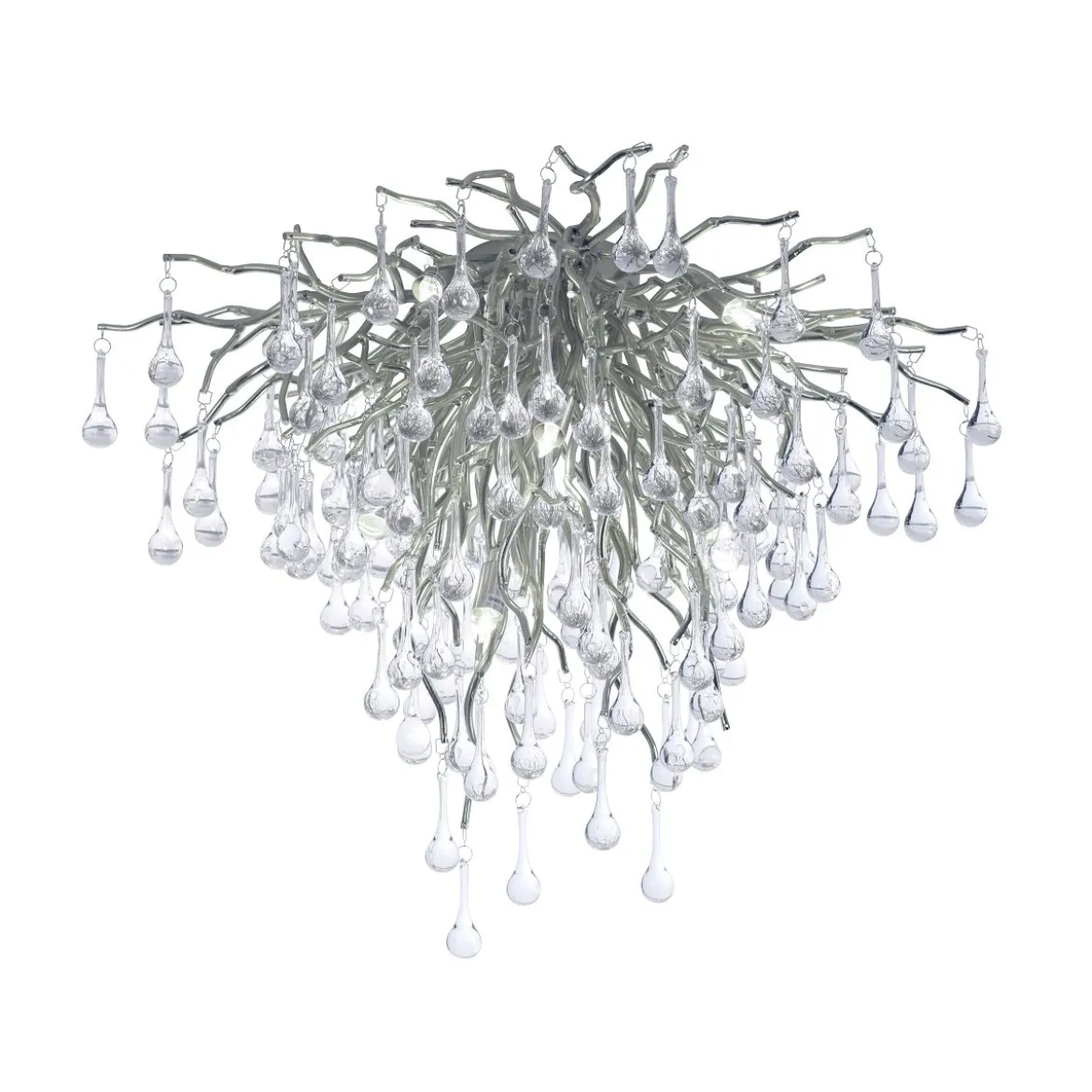 Paul Neuhaus 8091-55 ICICLE Deckenleuchte silberfarbig Glasbehang
