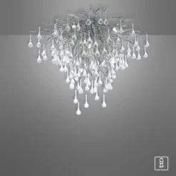 Paul Neuhaus 8091-55 ICICLE Deckenleuchte silberfarbig Glasbehang