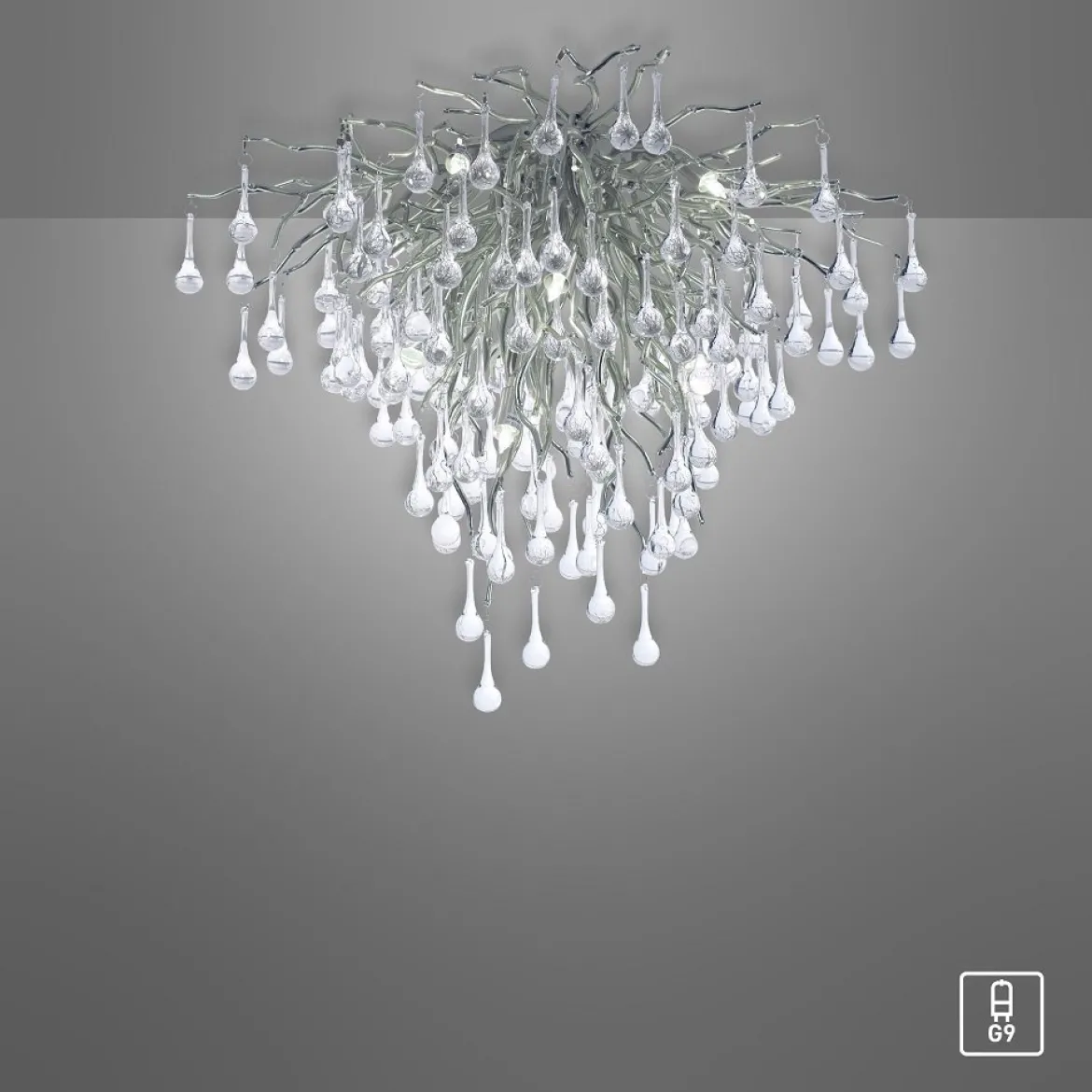 Paul Neuhaus 8091-55 ICICLE Deckenleuchte silberfarbig Glasbehang