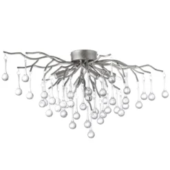 Paul Neuhaus 8090-55 ICICLE Deckenleuchte 4-flammig silber mit Glasbehang