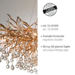 Paul Neuhaus 2031-11 ICICLE Kronleuchter altmessing 15-flammig G9