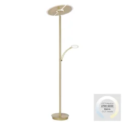 Paul Neuhaus 673-60 LED Deckenfluter messingfarben Lesearm CCT mit Memoryfunktion