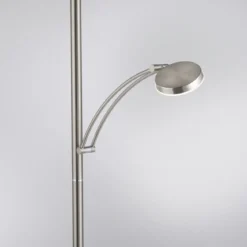 Paul Neuhaus 655-55 LED Deckenfluter mit Leseleuchte stahlfarben Dimmfunktion