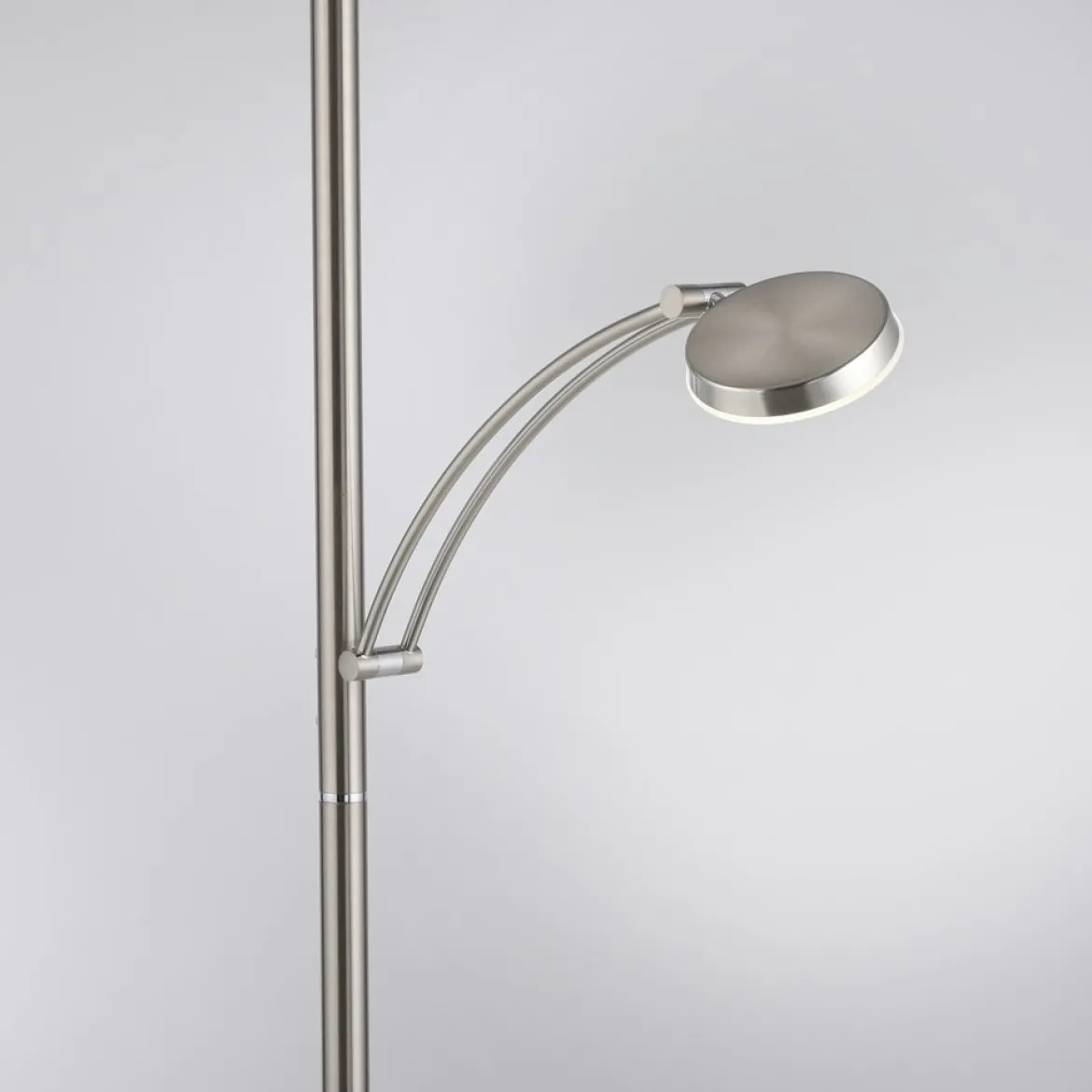 Paul Neuhaus 655-55 LED Deckenfluter mit Leseleuchte stahlfarben Dimmfunktion