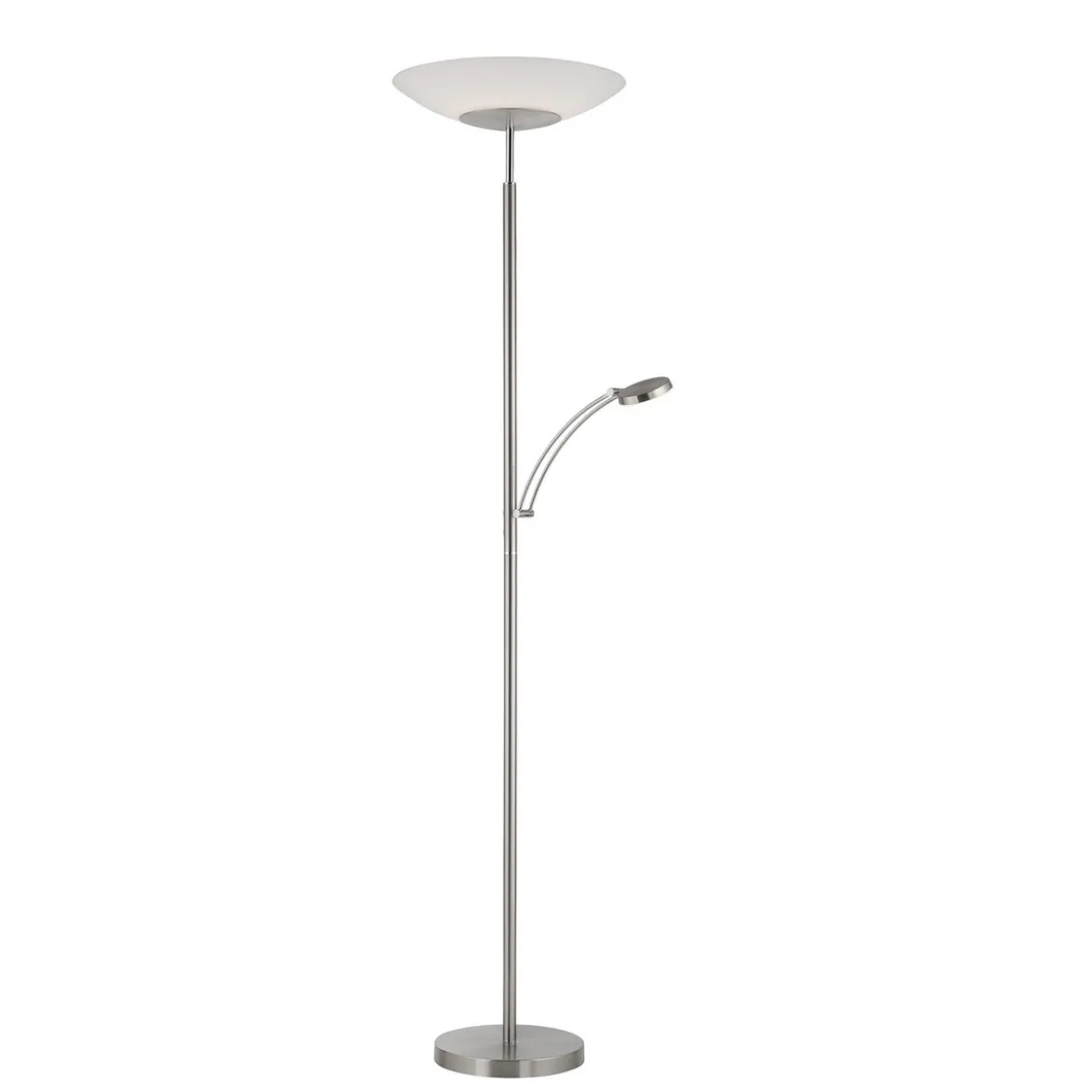 Paul Neuhaus 655-55 LED Deckenfluter mit Leseleuchte stahlfarben Dimmfunktion