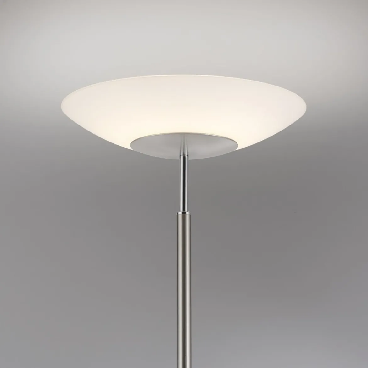 Paul Neuhaus 655-55 LED Deckenfluter mit Leseleuchte stahlfarben Dimmfunktion