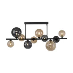 Paul Neuhaus 6583-18 LED Deckenleuchte schwarz rund Rauchglas Amberglas