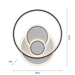 Paul Neuhaus 6392-16 LED Deckenleuchte rund schwarz weiß 3000K