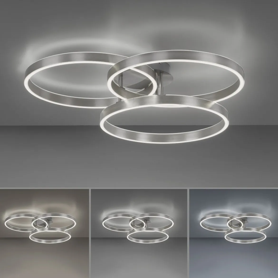 Paul Neuhaus 6233-55 LED Deckenleuchte Paan silberfarbig rund CCT