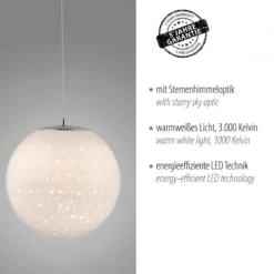 Paul Neuhaus 2052-17 LED Pendelleuchte chrom weißes Opalglas 25cm 3000K