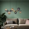 Paul Neuhaus 2583-18 LED Pendelleuchte schwarz Glas amber rauchfarben