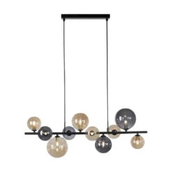 Paul Neuhaus 2583-18 LED Pendelleuchte schwarz Glas amber rauchfarben