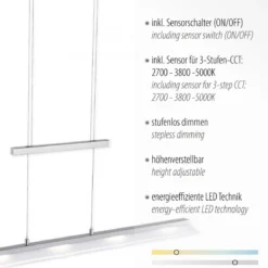 Paul Neuhaus 2278-55 LED Pendelleuchte Lichtfarbsteuerung Sensor-Dimmer höhenverstellbar