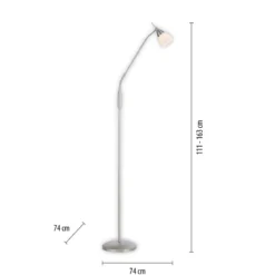 Paul Neuhaus 400-55 LED Stehleuchte silber Opalglas Touchdimmer 3000K