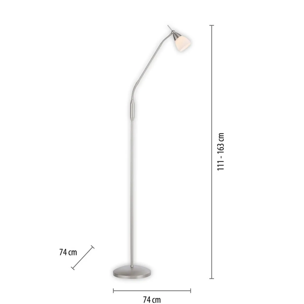 Paul Neuhaus 400-55 LED Stehleuchte silber Opalglas Touchdimmer 3000K
