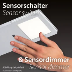 Paul Neuhaus 1120-95-3 LED Unterbauleuchten 3er Set aluminium mit Sensorschalter