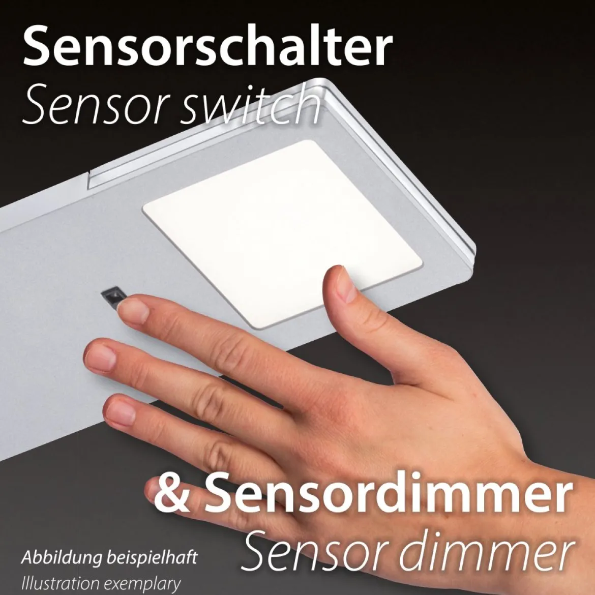 Paul Neuhaus 1120-95-3 LED Unterbauleuchten 3er Set aluminium mit Sensorschalter