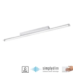 Paul Neuhaus 9108-17 LED Wandleuchte schmal chrom transparent 80cm 3000K IP44
