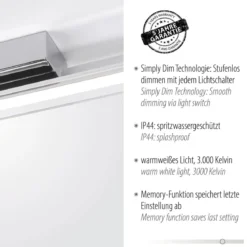 Paul Neuhaus 9108-17 LED Wandleuchte schmal chrom transparent 80cm 3000K IP44