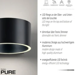 Paul Neuhaus 8561-15 Neuhaus PURE Clipse LED Wandleuchte mystic grey