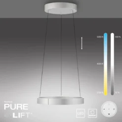 Paul Neuhaus 2560-95 Neuhaus PURE E-Clipse LED Pendelleuchte stone (alu) elektrisch