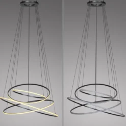 Paul Neuhaus 2566-15 Neuhaus PURE E-Flying Rings LED Pendelleuchte mystic grey (grau)