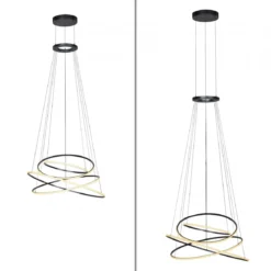 Paul Neuhaus 2566-15 Neuhaus PURE E-Flying Rings LED Pendelleuchte mystic grey (grau)