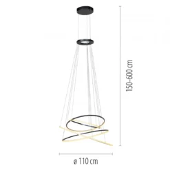 Paul Neuhaus 2566-15 Neuhaus PURE E-Flying Rings LED Pendelleuchte mystic grey (grau)