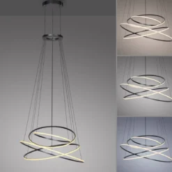 Paul Neuhaus 2566-15 Neuhaus PURE E-Flying Rings LED Pendelleuchte mystic grey (grau)
