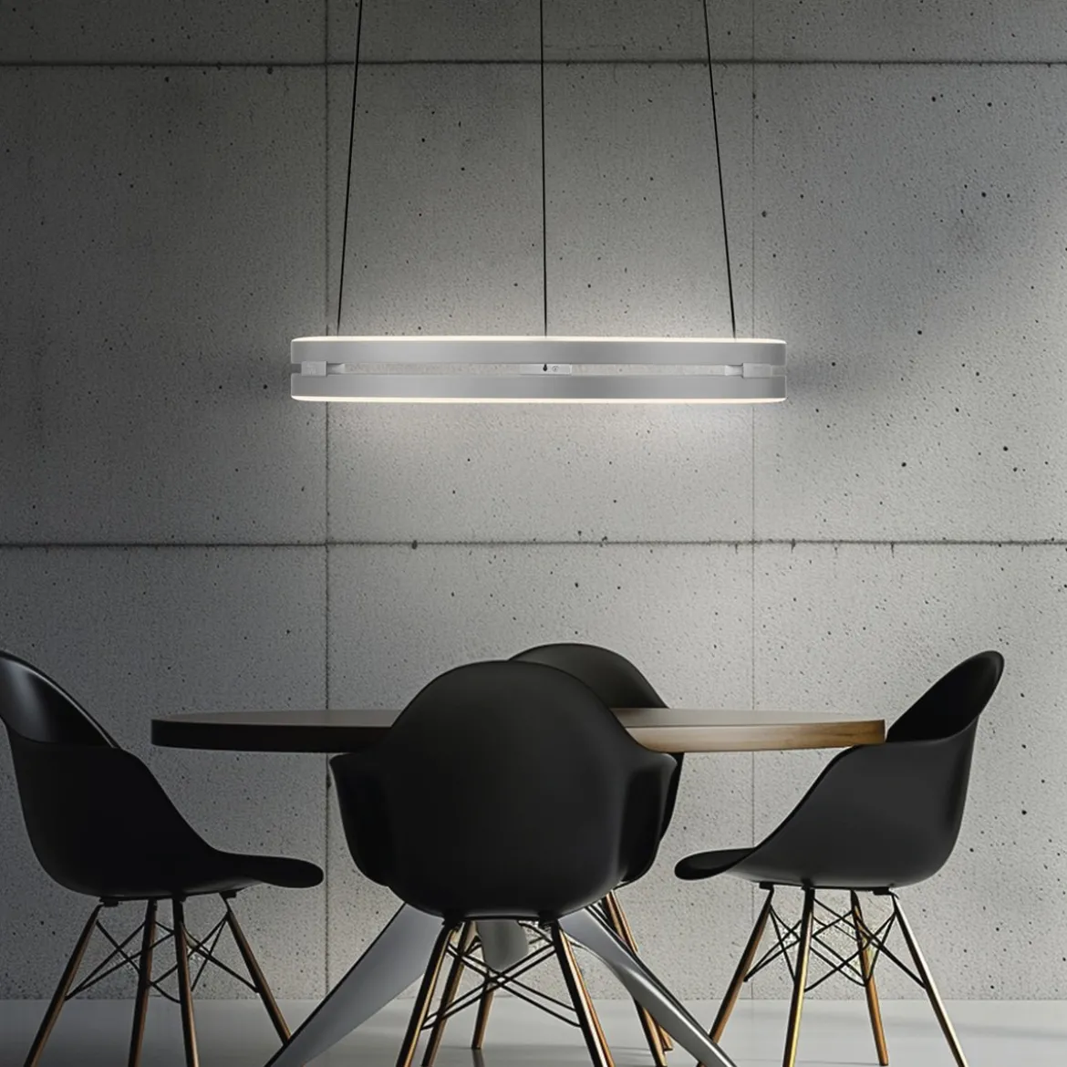 Paul Neuhaus 2550-95 Neuhaus PURE E-Loop LED Pendelleuchte stone (alu) 2700-5000 K