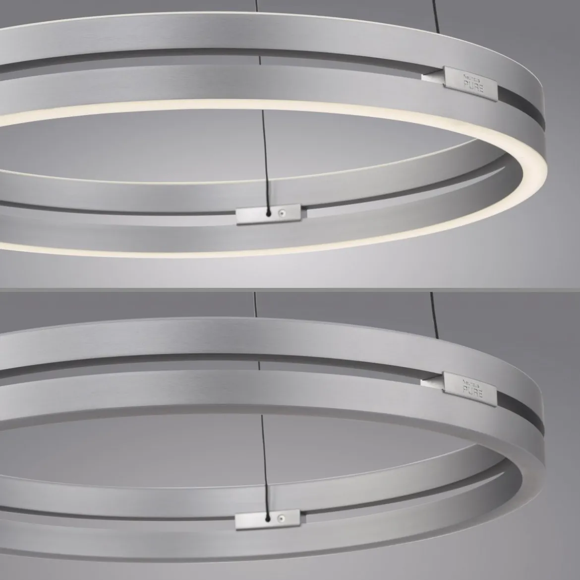 Paul Neuhaus 2550-95 Neuhaus PURE E-Loop LED Pendelleuchte stone (alu) 2700-5000 K