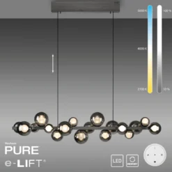 Paul Neuhaus 2557-15 Neuhaus PURE E-Popup LED Pendelleuchte platin (grau) 2700-5000 K