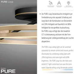 Paul Neuhaus 6552-68 Neuhaus PURE Loop LED Deckenleuchte black ivory gold 2700-5000 K