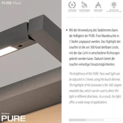 Paul Neuhaus 9113-15 Neuhaus PURE Puro LED Wandleuchte platin 3000K