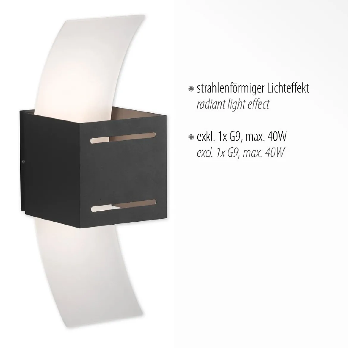 Paul Neuhaus 9007-13 ORMA Wandleuchte 1-flammig Anthrazit