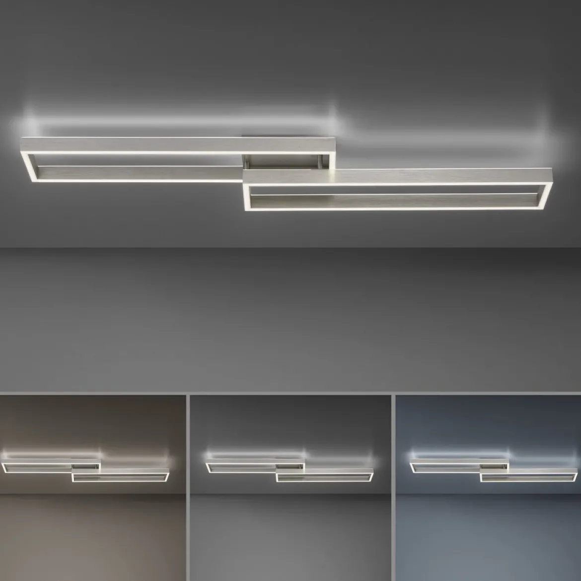 Paul Neuhaus 6231-55 Paan LED Deckenleuchte silberfarbig eckig CCT
