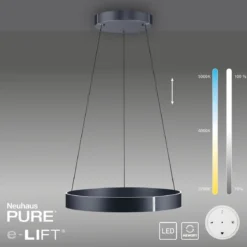 Paul Neuhaus 2561-15 PURE-E-CLIPSE LED Pendelleuchte mystic grey (grau)  e-LIFT®
