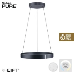 Paul Neuhaus 2561-15 PURE-E-CLIPSE LED Pendelleuchte mystic grey (grau)  e-LIFT®