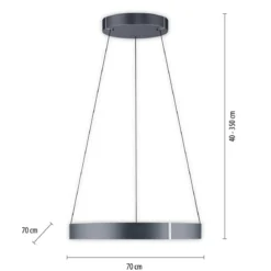 Paul Neuhaus 2561-15 PURE-E-CLIPSE LED Pendelleuchte mystic grey (grau)  e-LIFT®